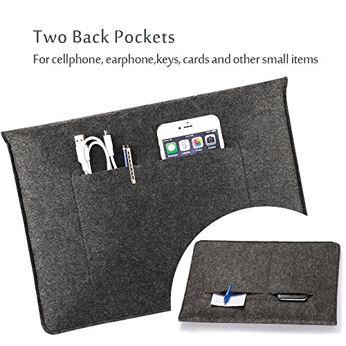 ProCase 13 – 13.5 Inch Schutzhülle Filz Laptop Sleeve Tasche, 13 Inch Macbook Pro Retina / MacBook Air, 13.5 Inch Surface Book und andere Chromebook Ultrabook Notebook (Schwarz) - 3