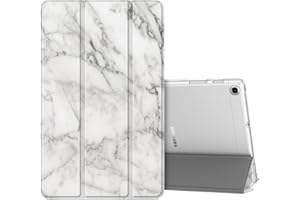 FINTIE Etui do Samsung Galaxy Tab A 10.1 2019 T510 / T515 - Lekka SlimShell z półprzezroczystym matowym stojakiem tylna obudowa do Samsung Galaxy Tab A 10,1" tablet 2019, biały marmur