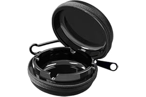 FEMONGY taschenaschenbecher geruchsdicht, reiseaschenbecher,taschen aschenbecher, taschenaschenbecher für unterwegs,Lässt sich leicht öffnen,großes Fassungsvermögen,geeignet für Reisen(Reines Schwarz)