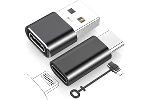 YLLZI Adattatore USB C a USB Per iPhone 14 13 12 11 X SE & Adattatore da Lighting a USB C Per iPhone 15 Pro Max Plus (Non per Cuffie/OTG), Conettore Per MacBook Pro/Air, Per Galaxy S23/Note 21