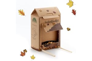 Die Stadtgärtner – Freiluftbuffet für Igel I Futterstelle für Igel I Wetterfeste Futterstation aus Naturkarton mit Holzstäben für einen sicheren Stand & 200g hochwertigem Igel-Futter