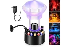 XPJBKC Mini rökmaskin, ultraljud dimma nebulisator med stänkskydd, 12 LED ultraljud dimma tillverkare, mini dimmaskin för halloween pumpa akvarium damm