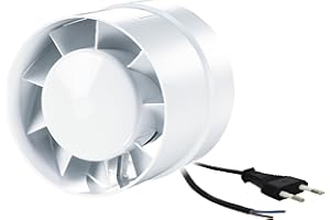 SUPACROP Extracteur d'Air Silencieux 100mm 125mm 150mm - Ventilation pour Salle de Bain, Toilette, Cuisine, Garage, Chambre de culture indoor - Économe en Énergie, Gaine Axial (125mm)