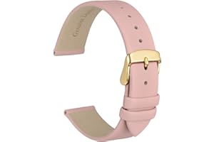 WOCCI Bracelets de Montre élégants, Bandes de Remplacement en Cuir Véritable, Boucle en Acier Inoxydable, 8mm 10mm 12mm 13mm 14mm 16mm 18mm 20mm 22mm