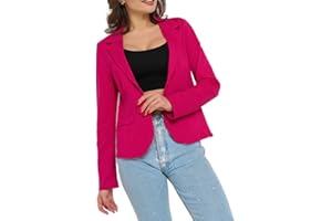 Ballandoro Blazer Jersey Elegante Giacca Donna Elegante Ufficio Semiaderente Senza Tasche Coprispalle per Vestito Donna Cerimonia Tailleur Donna Eleganti