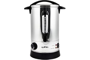 ‎GRAFNER Grafner XL Glühweinkocher aus Edelstahl - 8,8 Liter - 1500 Watt mit Zapfhahn, Thermostat und Überhitzungsschutz Heißgetränkespender