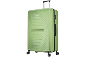FLYMAX XL 32" Extra Large Suitcase 4 Wheel Lightweight Luggage Hard Shell Check in Hold Travel ABS 125 Litre Capacity Travel Case with 3 Digit Combination Lock + Telescopic Handle Lime