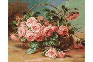 Luca-S Gobelin Set Korb mit Rosen Zählmuster