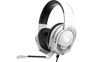 IMYB Gaming Headset with Microphone, Stereo Wired Noise Cancelling Over-Ear Headphones with Mic for Pc, Ps5, Xbox One Series X/s, Ps4, Computer, Laptop, Mac, Nintendo, Gamer (White Black)