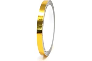 FINEST FOLIA 8,5m Strisce adhesive effetto cromo decorative per auto moto barca e modellismo in vari colori autoadesive Lunghezza (8mm, Oro cromato)