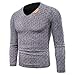 Produktbild Strickwaren Herren Sunday Herbst Winter Reine Farbe Schlank Pullover Outwear Muskel Bluse (Grau, 6XL)