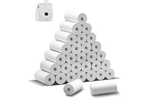 FLEARITZO Papier termiczny do aparatów dla dzieci – 30 rolek – 57 mm x 25 mm – Papier do drukowania termicznego – Zapasowy papier do aparatów z natychmiastowym wydrukiem dla dzieci