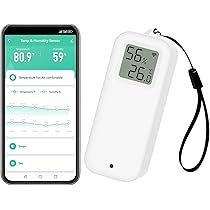 Termometro Igrometro WiFi Con Hub - Misura Umidit&agrave; E Temperatura 4 Stanze, Avvisi Smart, IP65