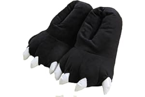 IXITON Adultes/Enfants peluche animal Patte Claw Chaussures,Unisexe vert drôle animal peluche dinosaure Claw Chaussons