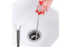 KALULY Flexibel Krallengreifer 60cm, Greifer Zange Teleskop Greifer Rohrreinigung Spirale Teleskopgreifer, Drain Snake Rohrreinigung Spirale Kanal Reinigungshaken für Steckerloch, Spülbecken, Badewanne