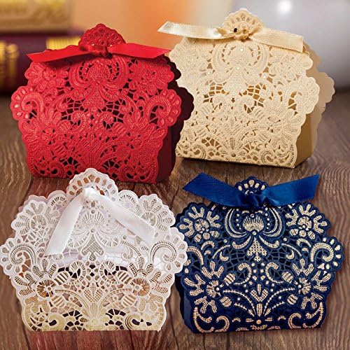25/50/100 Luxury Wedding Favor Sweet Boxes(Champagne Gold)