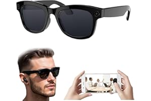 HDASPIJH AI Smart Glasses, with HD 500 W Pixels Camera & Speakers, Voice Control, Music Playback, App Compatibility, Real-time Translation, WiFi Transmission, for Travel, Music, Calls, A