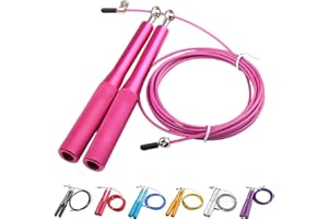 PAULAND CO Comba Crossfit Profesional de Aluminio, Combas Fitness con Rodamientos y Mango Antideslizante, Jump Rope, Cuerda de Saltar Boxeo. Para Mujer y Hombre