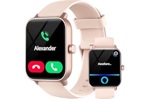YOEVER Smartwatch Donna, 1.8'' Orologio Smartwatch Donna con Chiamate e Risposta, Alexa Integrato, Impermeabile IP68 Fitness Tracker con Cardiofrequenzimetro/SpO2/Sonno, 110 Modalità Sport, Regalo Donna