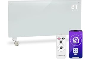‎KLARSTEIN Klarstein Elektroheizung, Konvektor-Heizung mit Bodenrollen, Mobile Energiesparend, Leise, Standgerät Heizkörper Elektrisch mit Thermostat & App-Steuerung, 2000 W