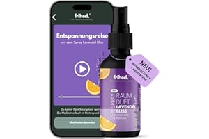 ‎FRIHED. NORDIC WEAR frihed.® Room Spray - Lavender & Orange - Natural Fragrance Spray - Harmonising - with App Meditation - Lavandula Angustifolia - Made in Lüneburg