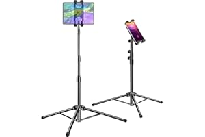 SXUAN Soporte Tablet, Soporte iPad Altura Ajustable, Tripode para Tablet & iPad, iPad Pro, iPad Air, iPad Mini, Samsung Tab, Switch y Más Tabletas & Teléfono de 4" a 12.9"