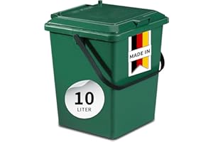 GARANTIA Bio-Eimer 10 Liter grün - Biomülleimer Küche, Komposteimer Küche, Bio Mülleimer, Komposter, Abfall & Recycling, Küchenabfalleimer, Biomüll, Biomülleimer Küche Klein, Kompost, Bioeimer