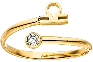 Purelei® Anello con segno zodiacale – Anello da donna impermeabile in acciaio inox durevole – Anelli regolabili da 50 a 60 – Gioielli alla moda per il tuo look personalizzato
