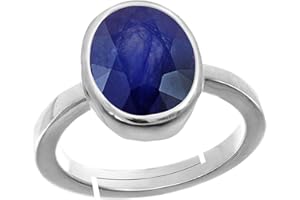 PRAJAPATI GEMS Certified Unheated Untreatet 2.25 Ratti 2.75 Carat A+ Quality Natural Blue Sapphire Neelam Gemstone Ring For Women's and Men's
