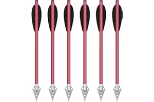 PMSM 6.3 Pollici Alluminio Frecce Balestra Bulloni Frecette per Balestra a Pistola da 50-80 libbre la Pratica del Tiro con L'Arco da Caccia,Frecce in Alluminio per Pistola Balestra Tiro a Bersaglio