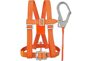 BESTT Safety Harness Kits, Safety Fall Arrest Harness Full Body Height Fall Protection Harness Aerial Work Fall Protection Safety Harness Adjustable Belt with Hook
