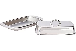 KitchenCraft Maselniczka z Pokrywką, Stal Nierdzewna, 19,5 × 10 × 8 cm - Kolor Srebrny