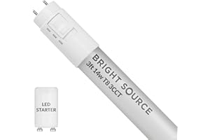 Bright Source LED T8 Tube, 3CCT Colour Switchable 3000K 4000K 6000K, 3ft (895mm), 14W, 1820lm, 30w T8 Fluorescent Equiv., Starter Included, use with Direct Mains or Fitting with Magnetic Ballast