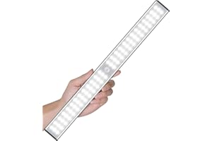 MOSTON Under Cabinet Wardrobe Lights, 78 LED Motion Sensor Closet Lights, Wireless Rechargeable Cupboard Light, Stick-on Anywhere Magnetic Night Lighting