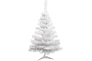 BFYLIN Sapin de Noël Artificiel PVC Arbre de Noel avec Xmas Party Decortaion (Blanc, 90CM)