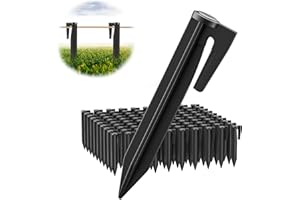 MAGISEL 100 Pièces Piquet Fil Robot Tondeuse, Crochet pour Robot Tondeuse, Piquets de Fixation en Plastique Robuste, Piquets De Fixation pour Câbles Périphériques, pour Définition de Surface de Jardin