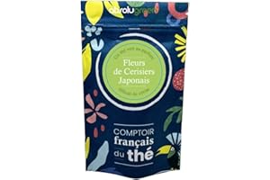 ABSOLUGREEN Thé Vert Fleurs de Cerisiers Japonais - Comptoir Français du Thé - Saveur Cerise & Amande - Infusion Gourmande en Vrac 80g - Boisson Parfumée et Raffinée, Idéale pour le Matin ou l’Après-midi