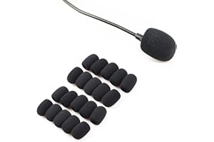 SHULLIN 20 pcs Mini Size Foam Microphone Windscreens Foam Microphone Covers High Density Foam Mic Covers for Mini Size Lapel Headset (Black)