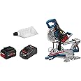 Bosch Professional BITURBO Akku-Paneelsäge GCM 18V-216 (inkl. 2x5.5 Ah ProCORE18V Akkus + Ladegerät GAL 1880 CV, Sägeblatt St