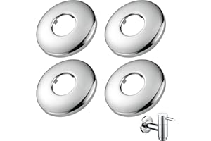 FUNVER 4Pcs Rosetas de Grifo Mezclador de Ducha de Acero Inoxidable, Roseta de Grifo, Roseta de Grifo, Embellecedor de Grifo de Ducha de Pared 26 mm x 63 mm x 10 mm