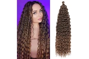 DSOAR 26 Pollici 3 Confezioni di Capelli all'Uncinetto Profonda Torsione Ocean Wave Ricci Trecce all'Uncinetto Bohemian Deep Wave Capelli Bundle Estensioni dei Capelli Sintetici per Donne Ragazze