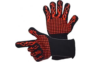 ULALAZA ToBe-U Gant de barbecue Extreme résistant à la chaleur jusqu'à 500 °C pour la cuisson au gril (feu rouge)