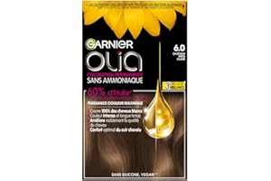 Garnier Coloration Permanente - Sans Ammoniaque - Aux Huiles Naturelles de Fleurs - Châtain Très Clair (6.0) - Olia