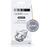 Copic Ciao Set of 5 Dual Tip Pens with 0.3 mm Fine Tip Pen - Grey
