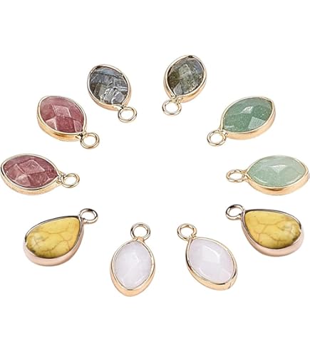 Pendentifs Ronds à Facettes En Pierres Précieuses Mélangées Naturelles 7 Chakra En Gros Pour