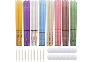 HSAJS 32 Velas para oídos, vela de cera para limpiar el limpiador de oídos con 16 discos protectores, fragancia de cera de abejas natural, material vegetal orgánico