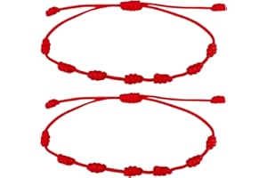 Cotigo, Pulsera Roja de Nudos con Amuleto en Acero, Suerte y Protección, Pulsera Mal de Ojo para Parejas y Amistad, Bisutería Ajustable para Mujer y Hombre.
