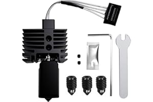 HIKUDIY Hotend, kit completo per stampante 3D Bambu Labs P1P P1S, unità hotend completamente assemblata con termistore, riscaldatore in ceramica, ugello 0,2/0,4/0,6 mm, base in silicone, blocco