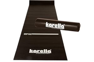 ‎KARELLA Karella Dartmatte Eco-Star - Profi Dartteppich Abwurfmatte PVC mit Abwurflinie für Dartboards/Schutz für Dartpfeile & Boden/rutschfest, ausrollbar 290 cm, Breite 60 cm – Oeko TEX Zertifiziert