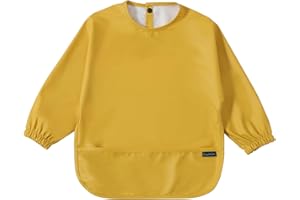 PewinGo Bavaglino per Svezzamento con Maniche Lunghe & BLW, Materiale Morbido e Delicato Sulla Pelle, Impermeabile, Facile da Pulire e Lavabile in Lavatrice, per Neonati, Bambini